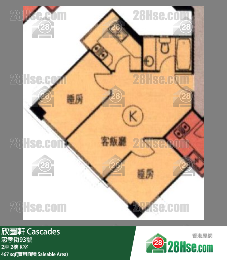 欣圖軒 2座2樓 K室 平面圖