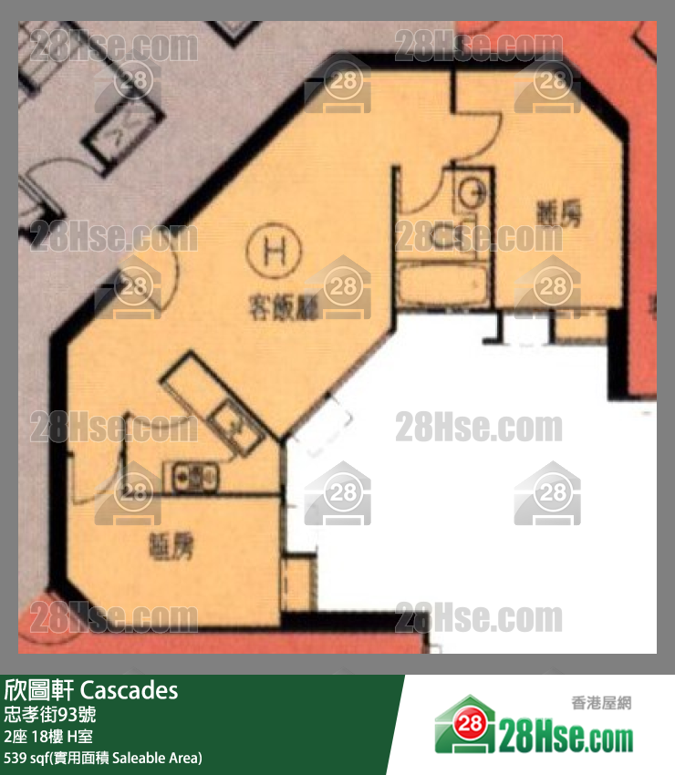 欣圖軒 2座18樓 H室 平面圖