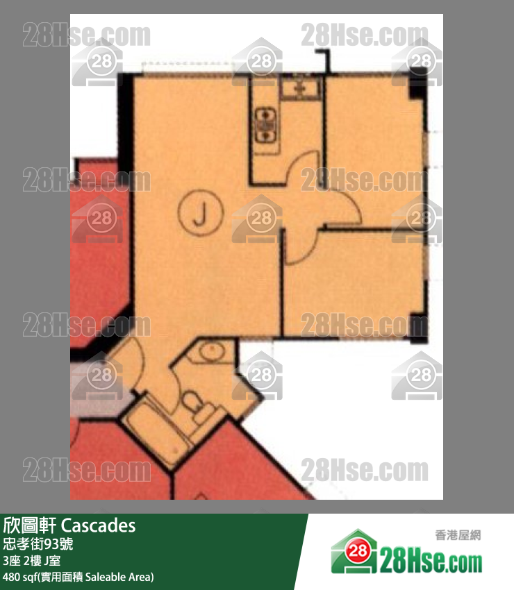 欣圖軒 3座2樓 J室 平面圖