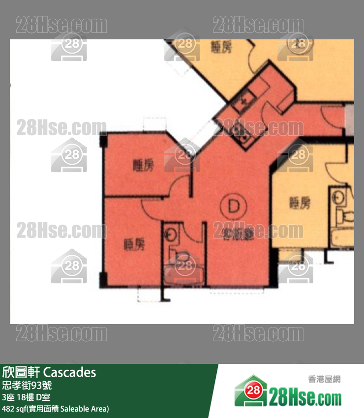 欣圖軒 3座18樓 D室 平面圖
