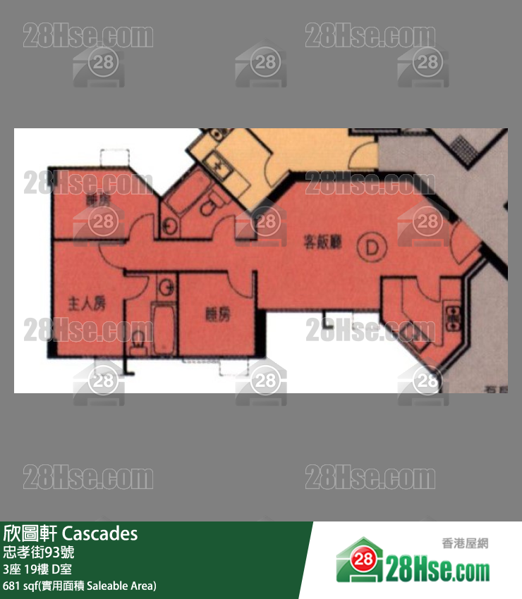 欣圖軒 3座19樓 D室 平面圖