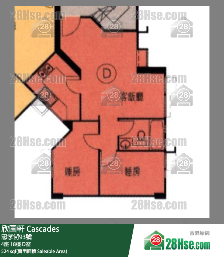 欣圖軒 4座 18樓 D室 平面圖