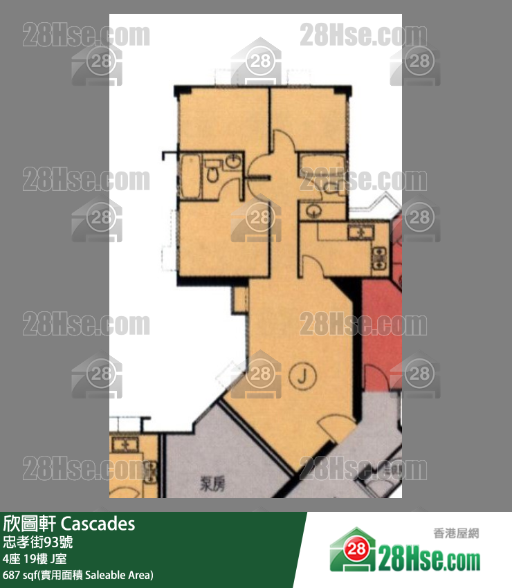 欣圖軒 4座19樓 J室 平面圖
