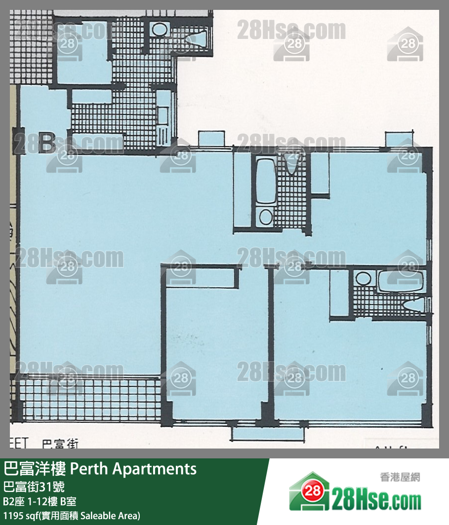 巴富洋樓 B2座9樓 B室 平面圖