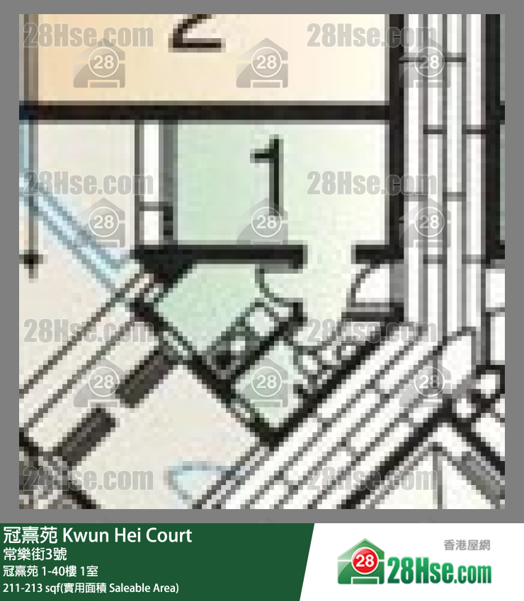 冠熹苑 冠熹苑1樓 1室 平面圖