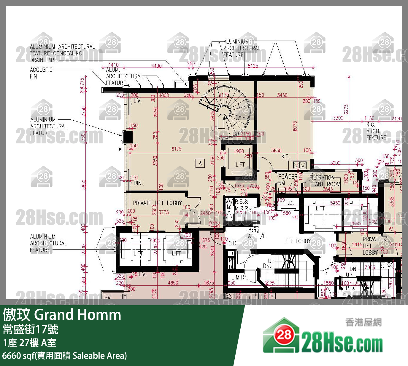 傲玟 1座27樓 A室 平面圖