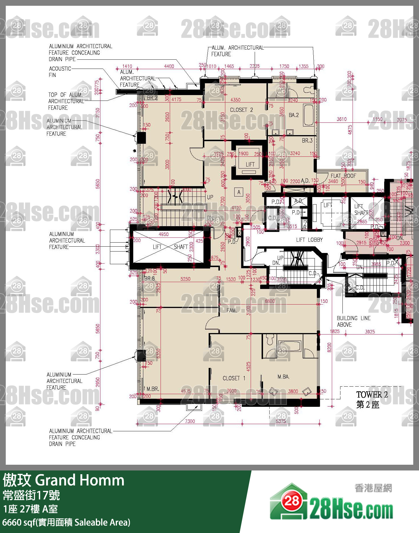 傲玟 1座27樓 A室 平面圖