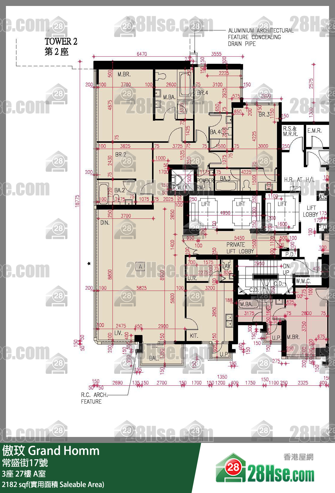 傲玟 3座 27樓 A室 平面圖