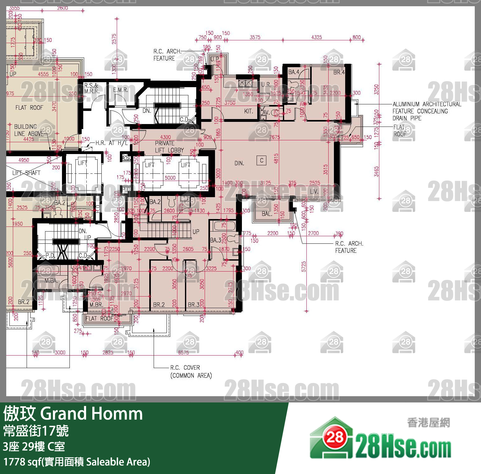 傲玟 3座 29樓 C室 平面圖