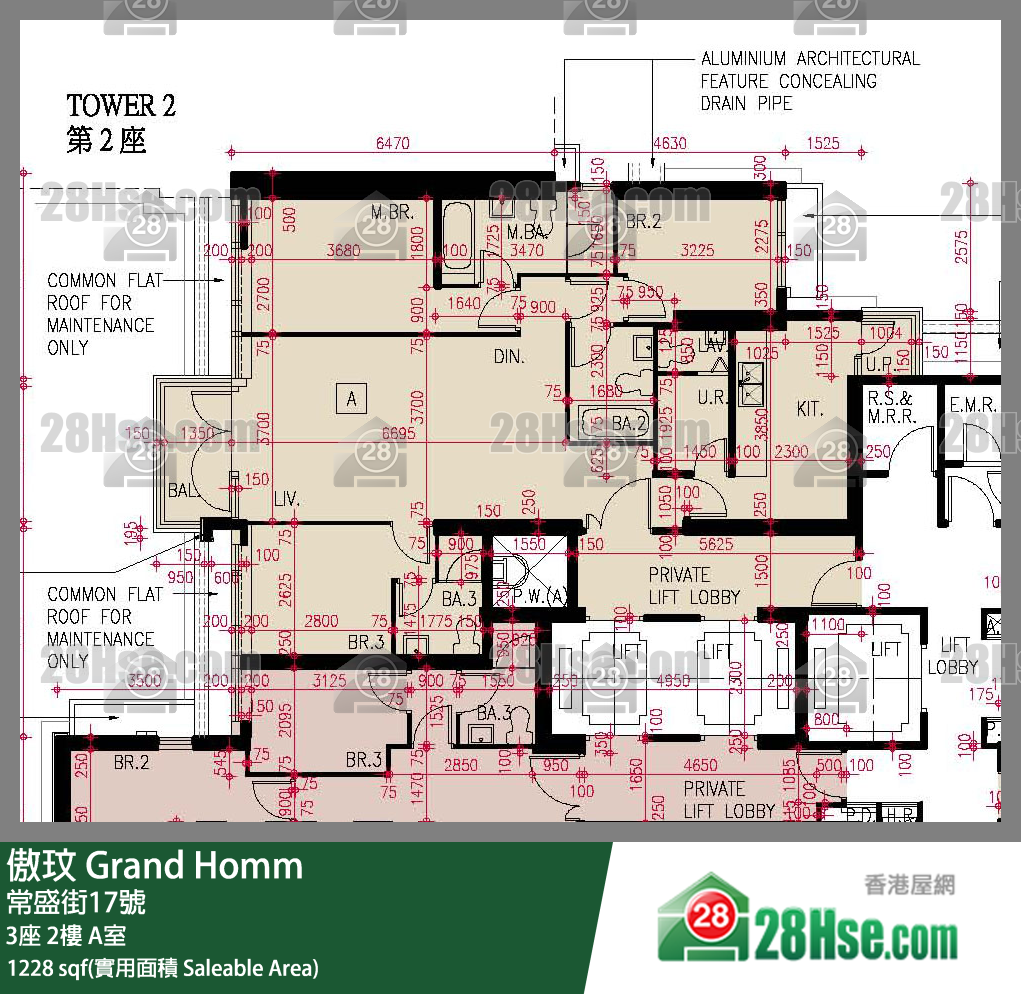 傲玟 3座 2樓 A室 平面圖