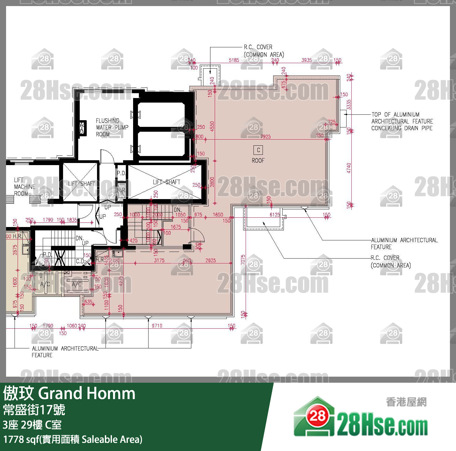 傲玟 3座 29樓 C室 平面圖