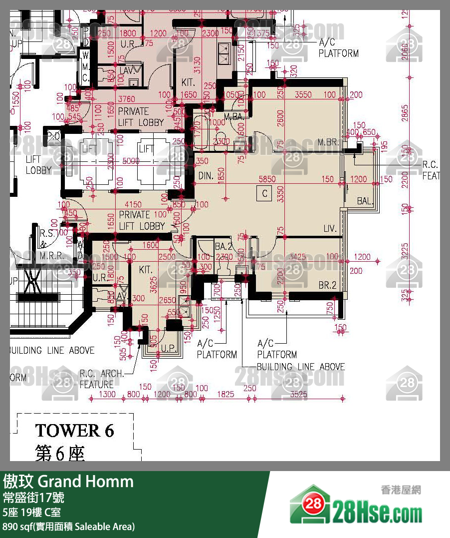 傲玟 5座19樓 C室 平面圖