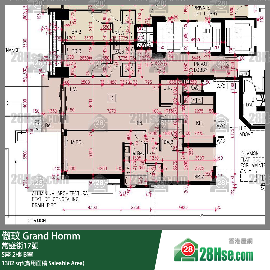 傲玟 5座2樓 B室 平面圖