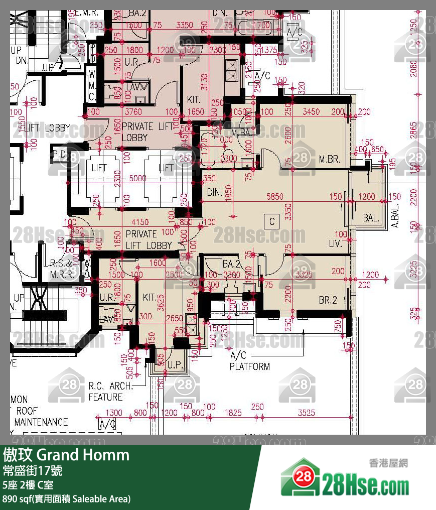 傲玟 5座2樓 C室 平面圖
