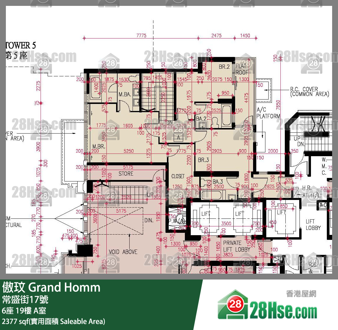 傲玟 6座 19樓 A室 平面圖