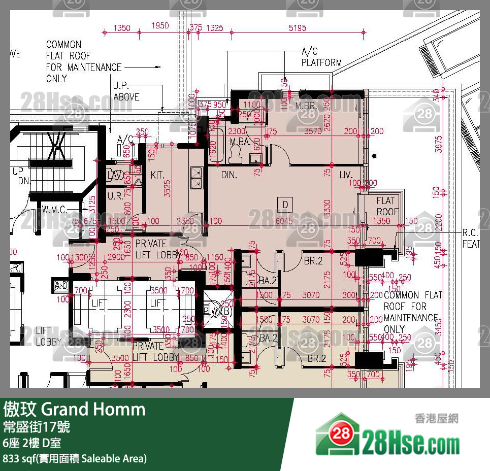 傲玟 6座 2樓 D室 平面圖