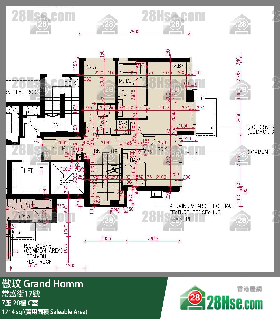 傲玟 7座20樓 C室 平面圖
