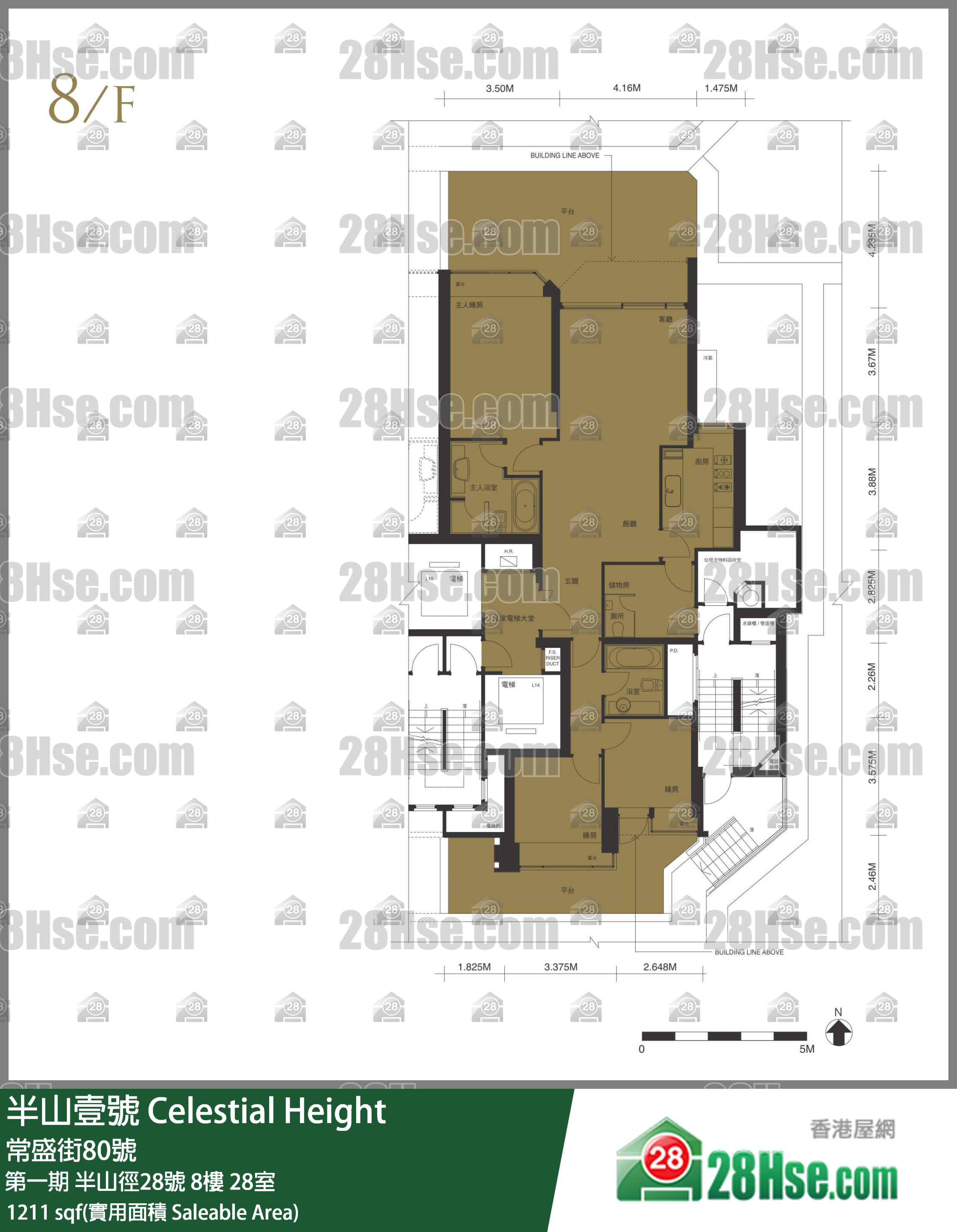 半山壹號 第一期半山徑28號8樓 28室 平面圖