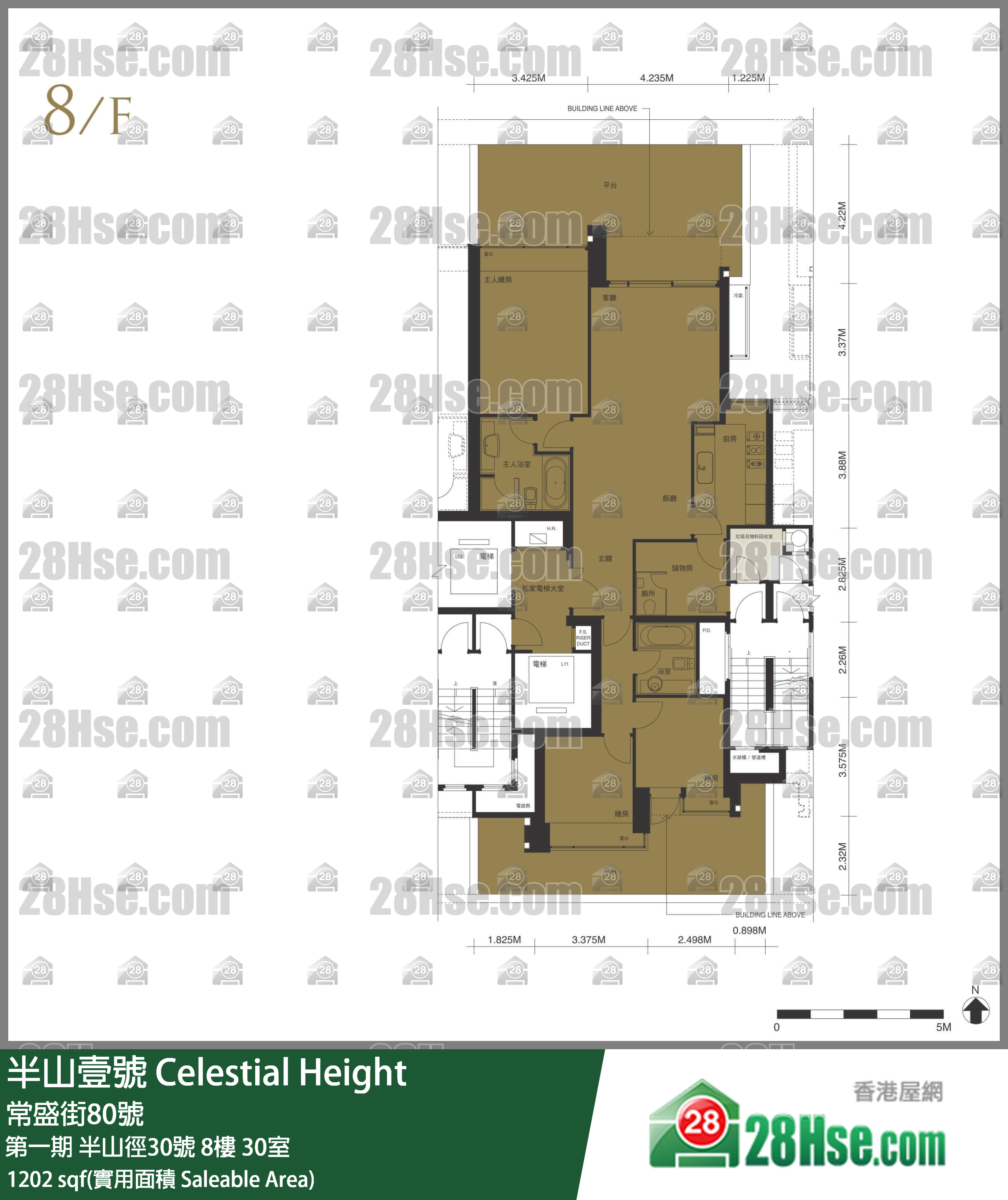 半山壹號 第一期 半山徑30號 8樓 30室 平面圖
