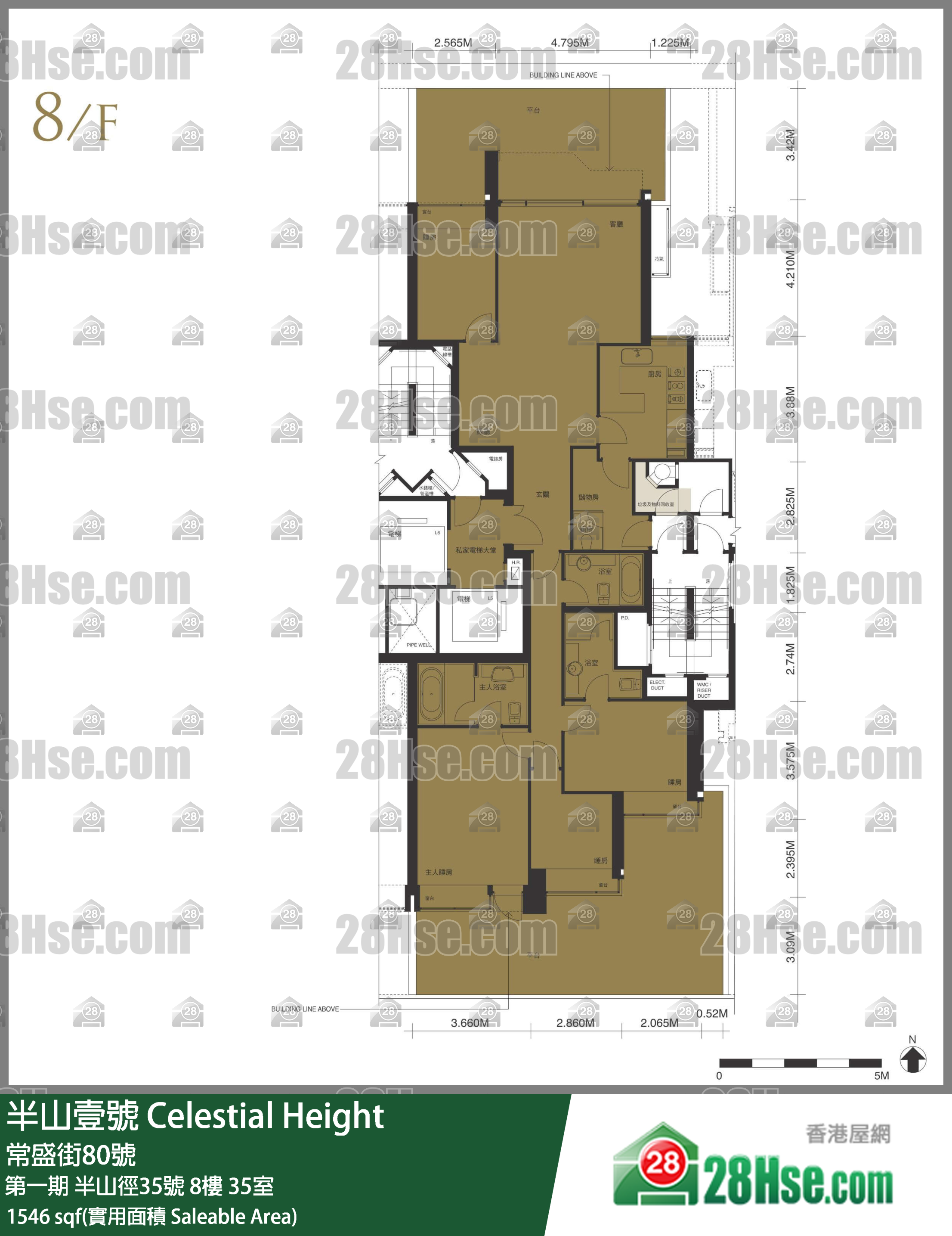 半山壹號 第一期半山徑35號8樓 35室 平面圖