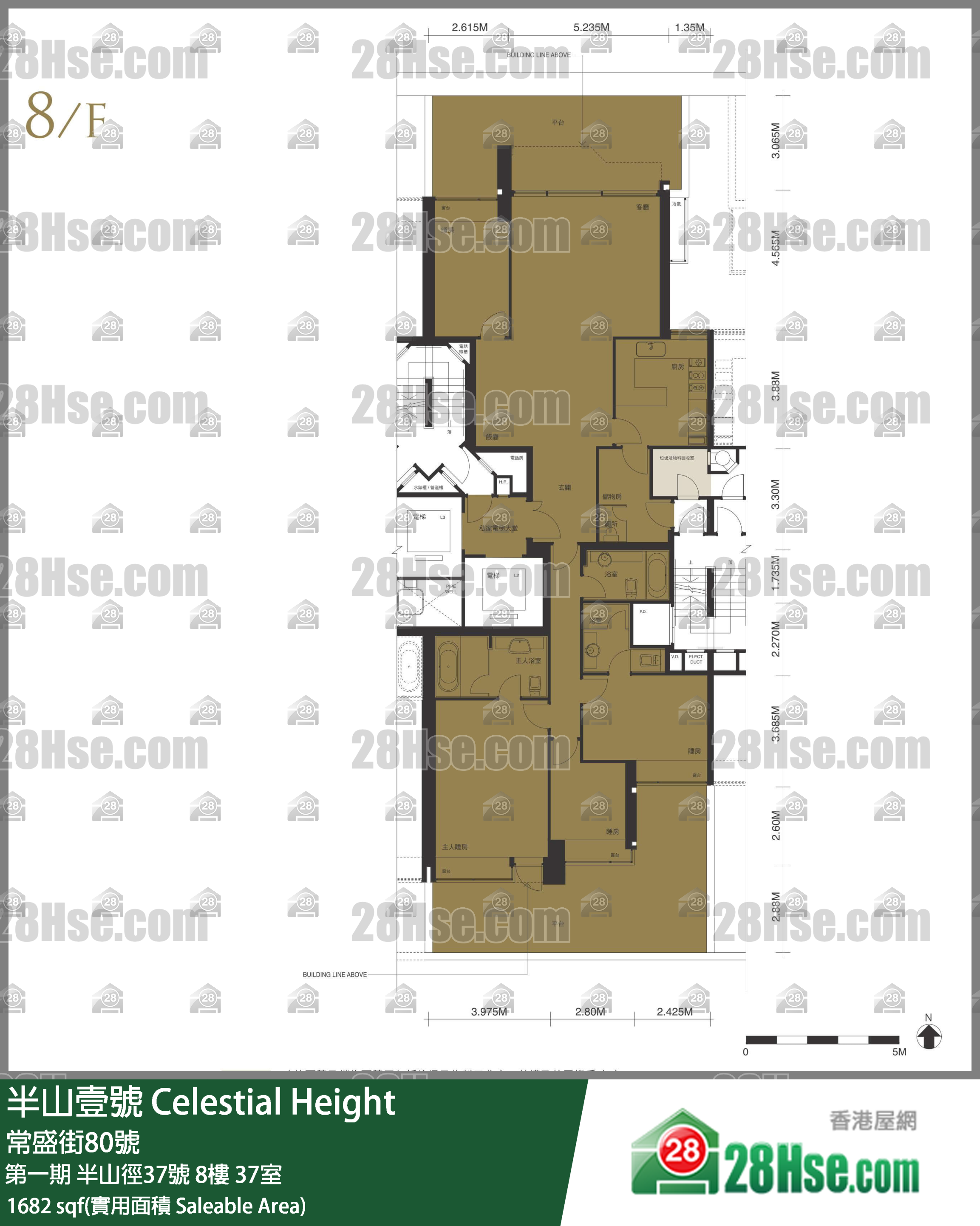 半山壹號 第一期 半山徑37號 8樓 37室 平面圖