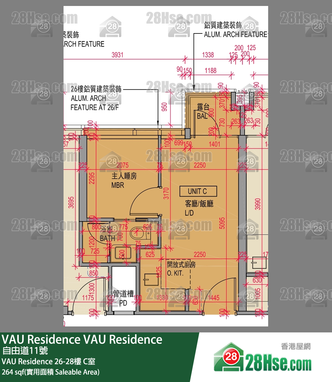VAU Residence VAU Residence27楼 C室 平面图