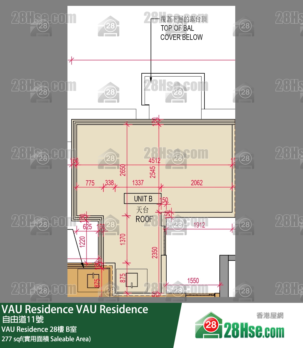 VAU Residence VAU Residence28楼 B室 平面图