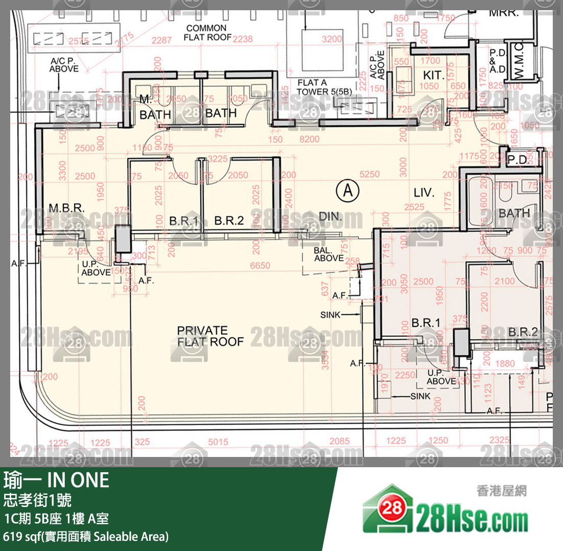 瑜一 1C期 5B座 1樓 A室 平面圖