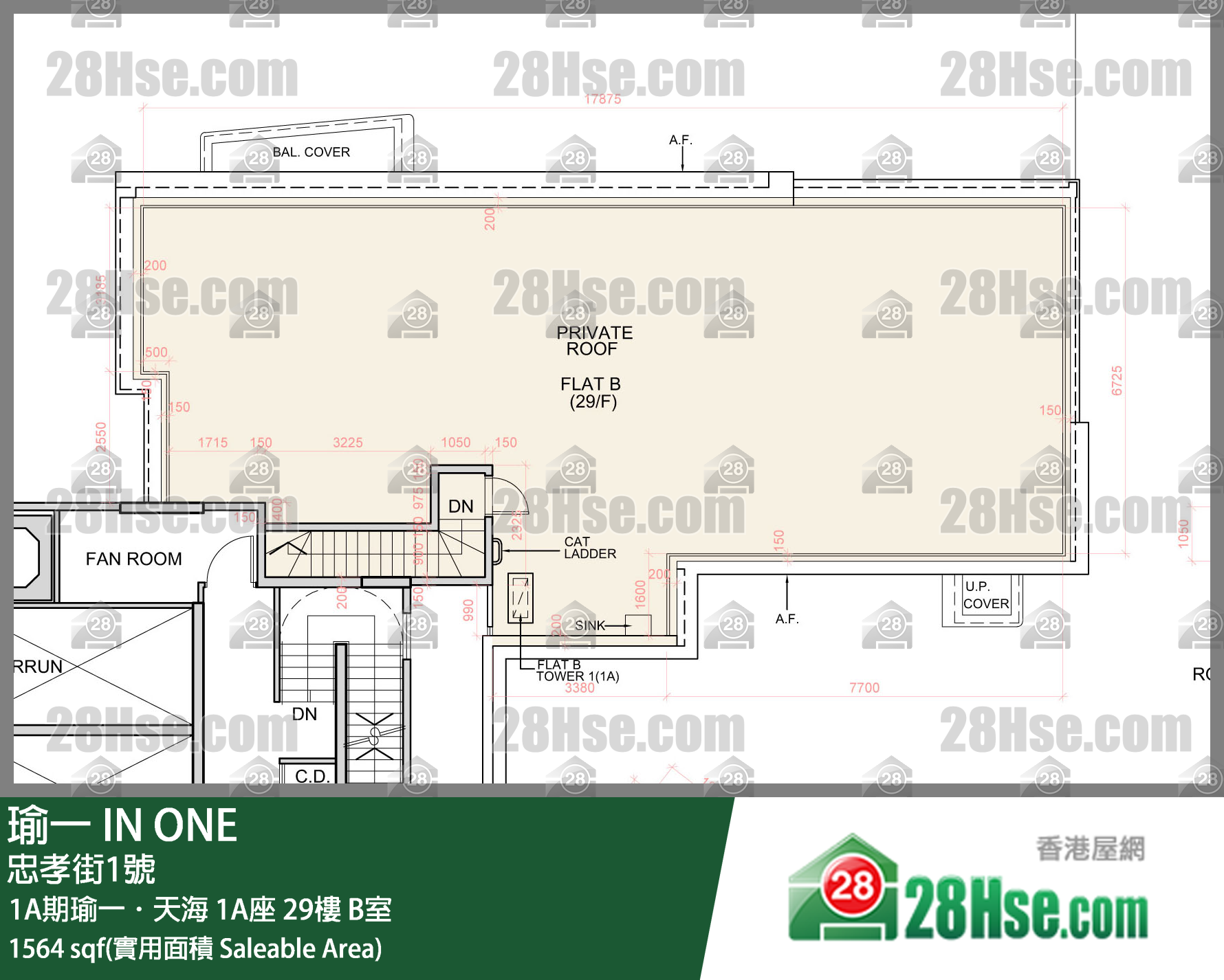 瑜一 1A期瑜一．天海1A座29楼 B室 平面图