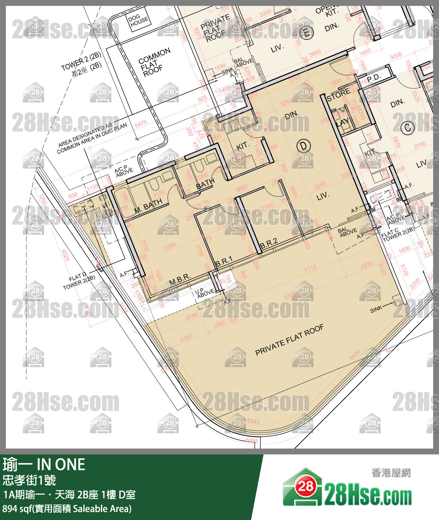 瑜一 1A期瑜一．天海 2B座 1楼 D室 平面图