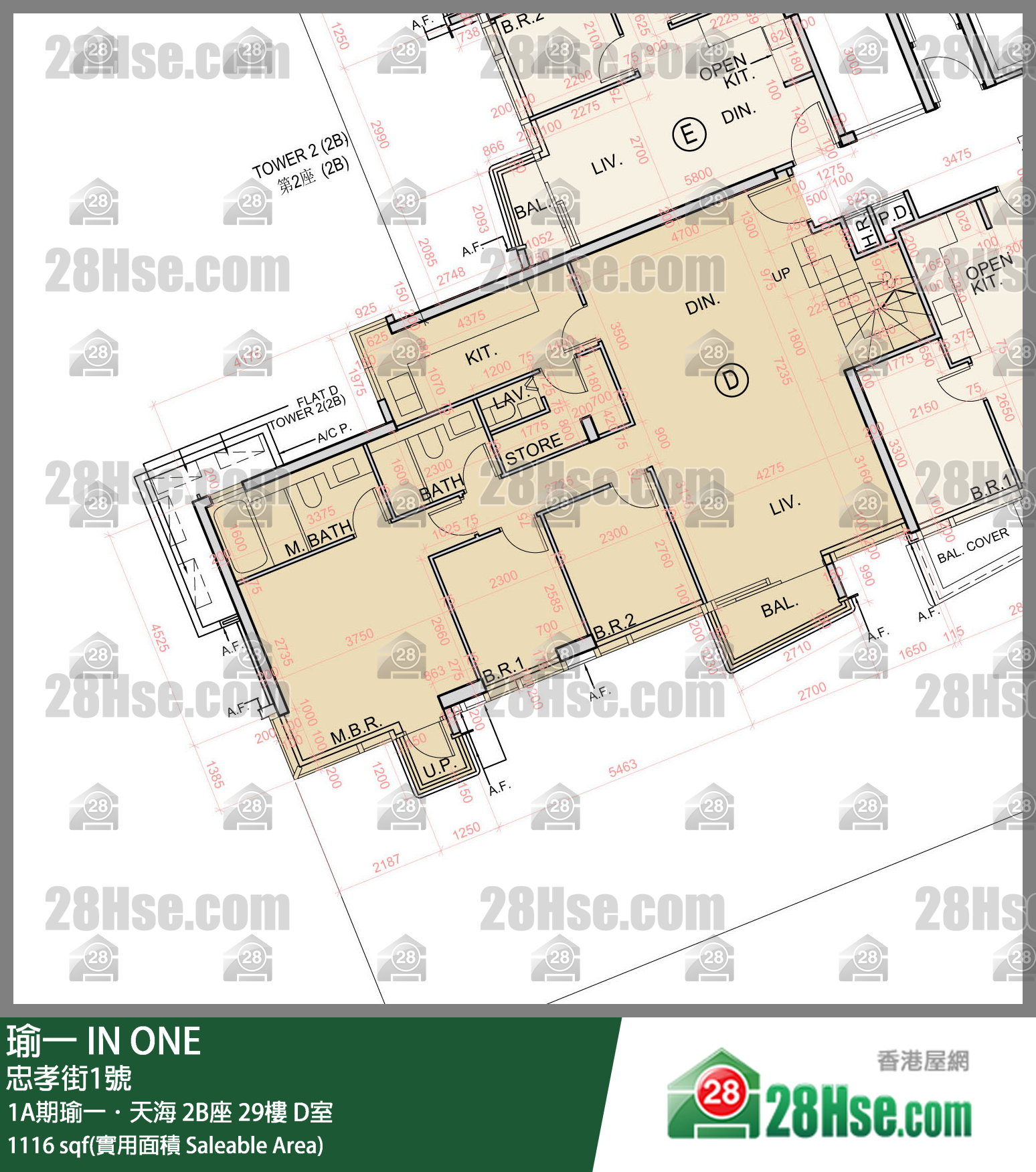 瑜一 1A期瑜一．天海2B座29樓 D室 平面圖