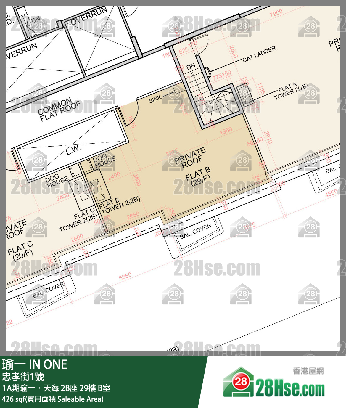 瑜一 1A期瑜一．天海 2B座 29樓 B室 平面圖