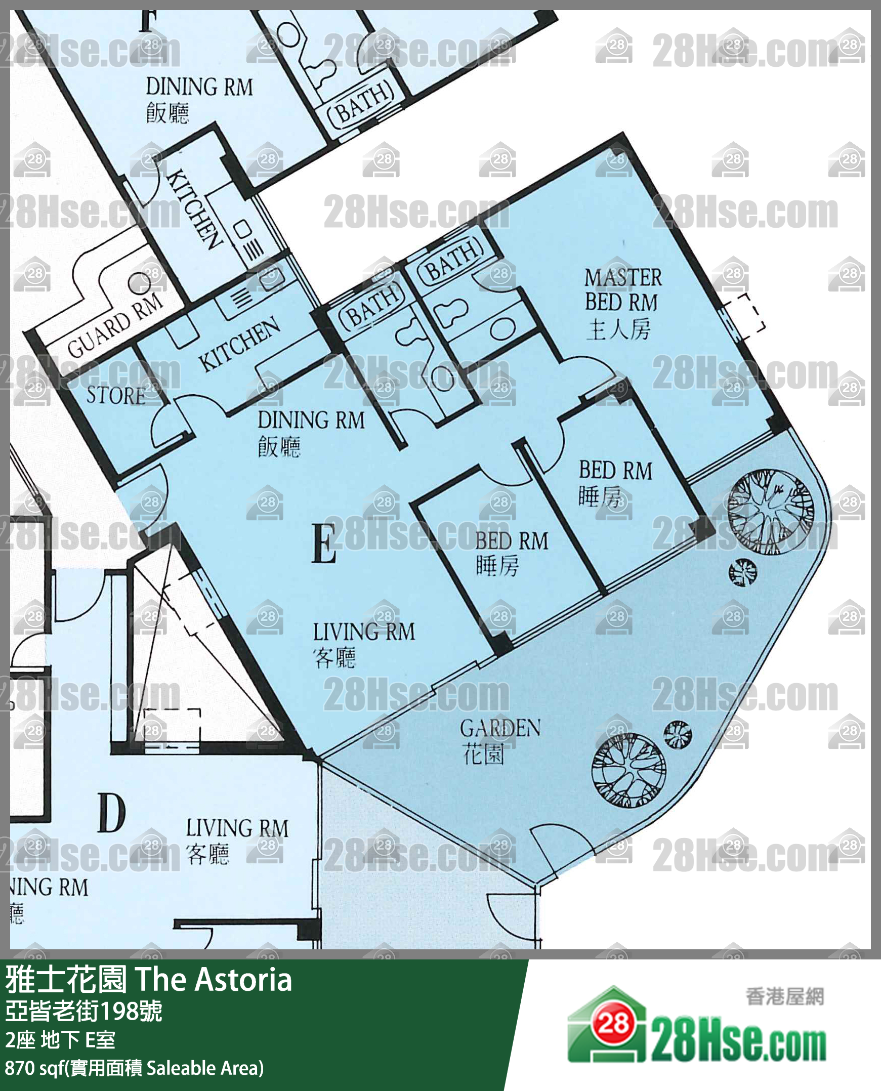 雅士花園 2座地下 E室 平面圖