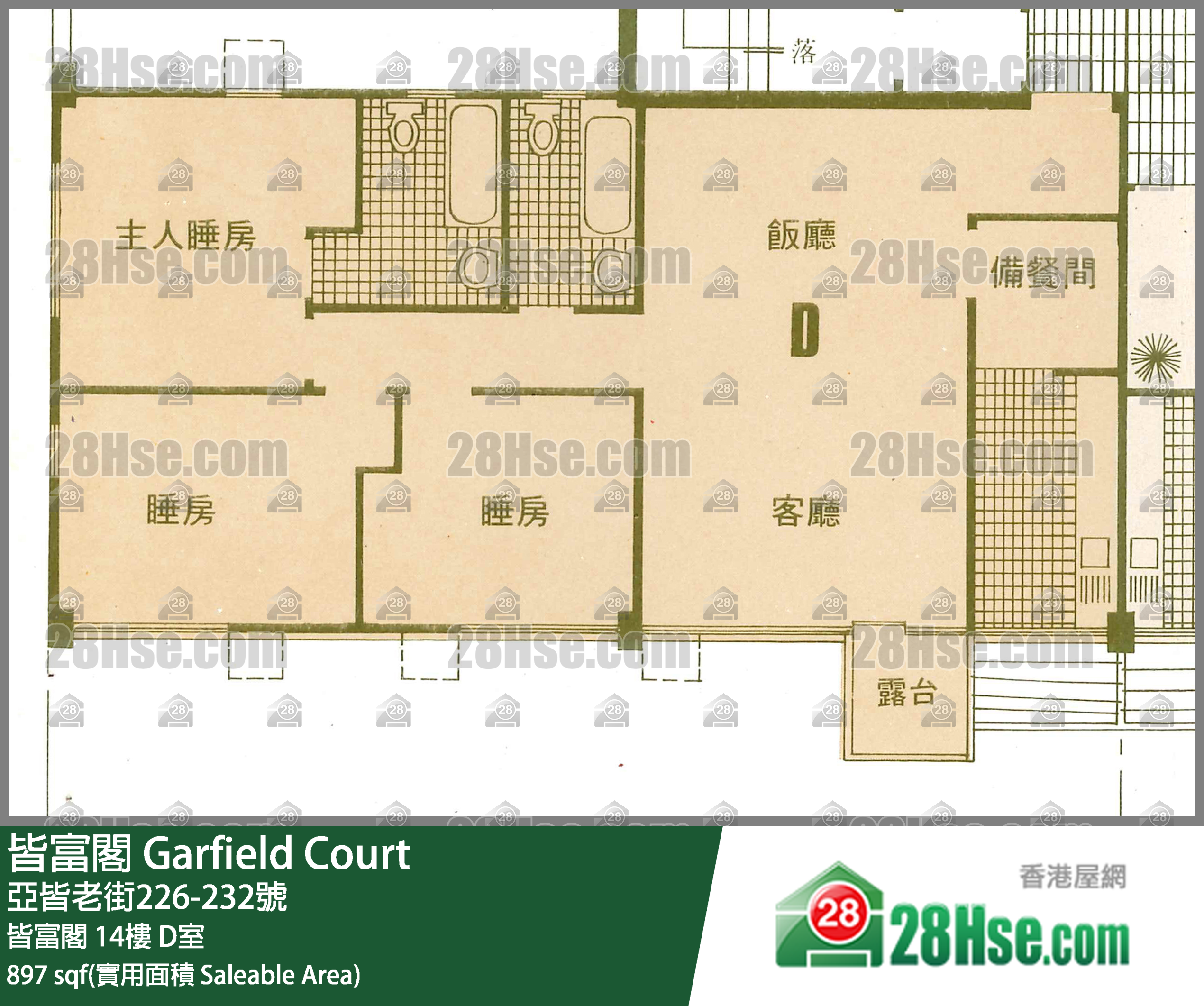 皆富閣 皆富閣14樓 D室 平面圖