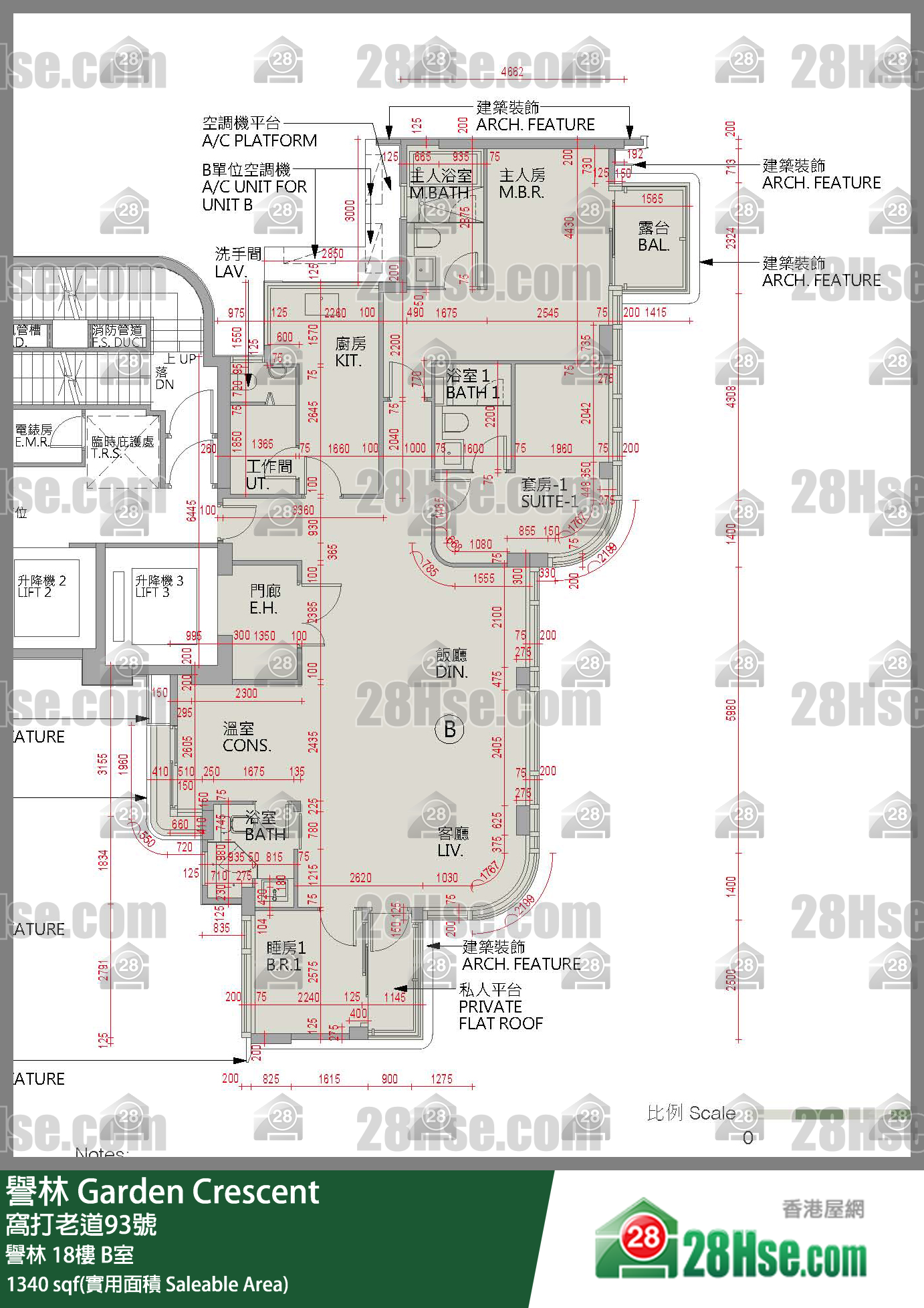 誉林 誉林18楼 B室 平面图