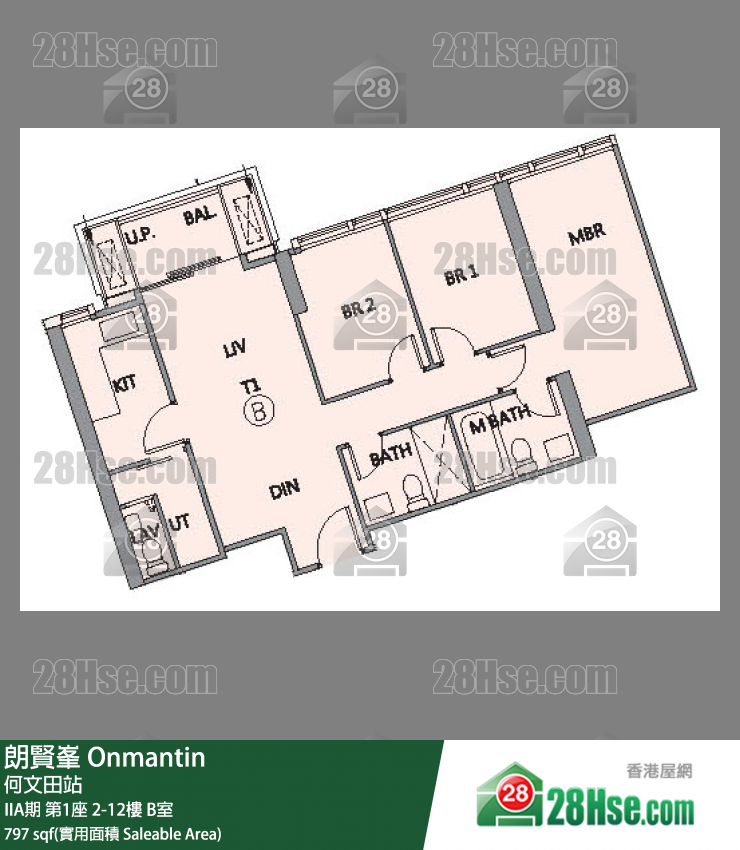 朗贤峯 单位平面图(由 28Hse 提供) 朗贤峯 单位平面图(由 28Hse 提供)