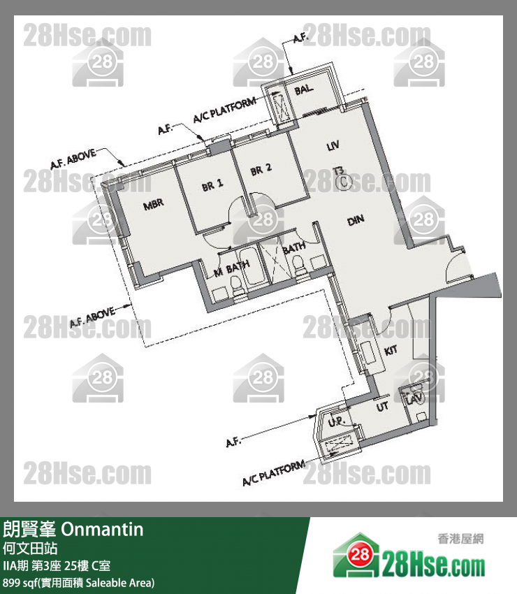 朗贤峯 单位平面图(由 28Hse 提供) 朗贤峯 单位平面图(由 28Hse 提供)