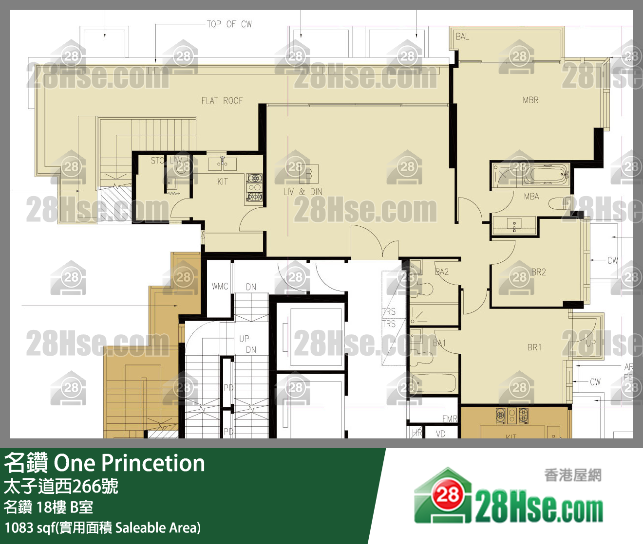 名鑽 名鑽18樓 B室 平面圖