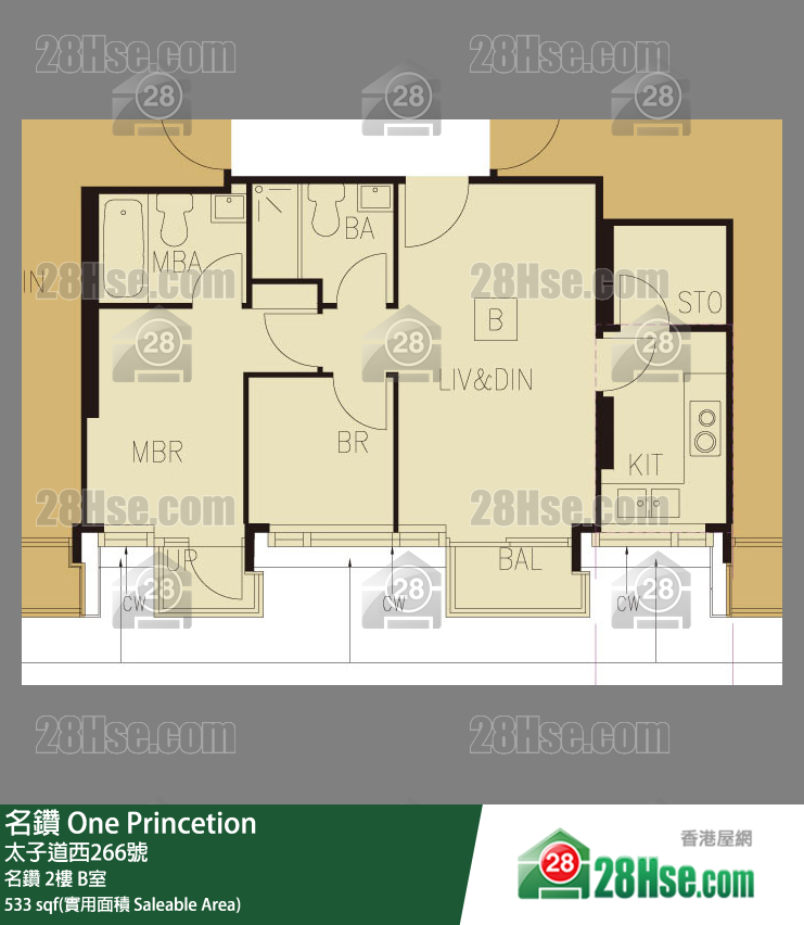 名鑽 名鑽2樓 B室 平面圖