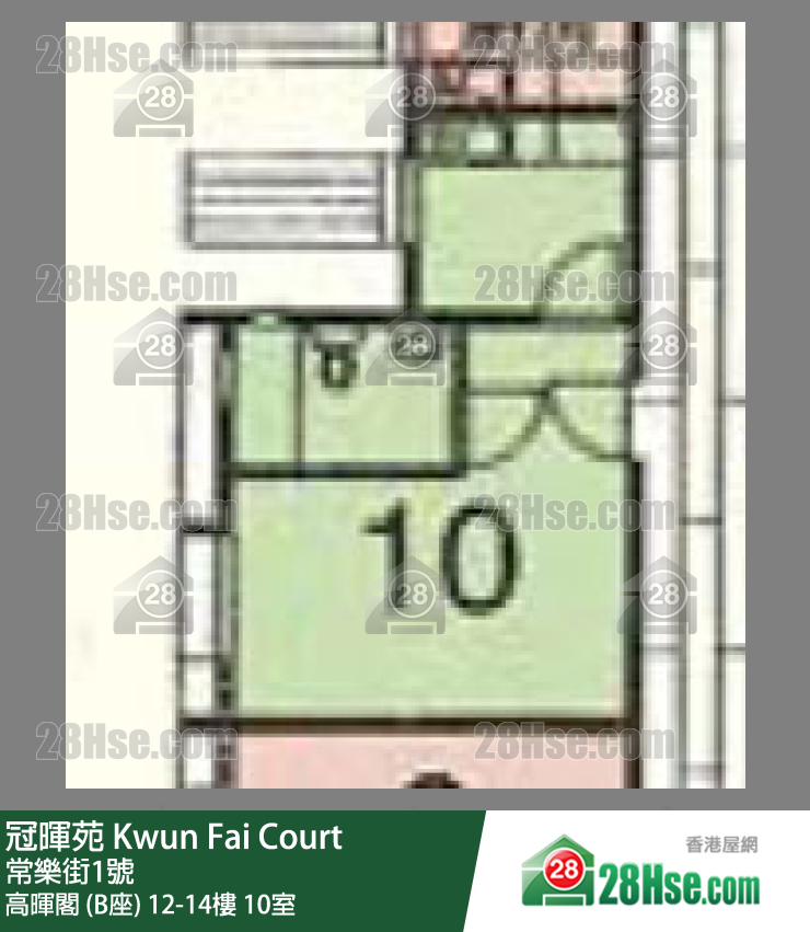 冠暉苑 高暉閣 (B座)14樓 10室 平面圖