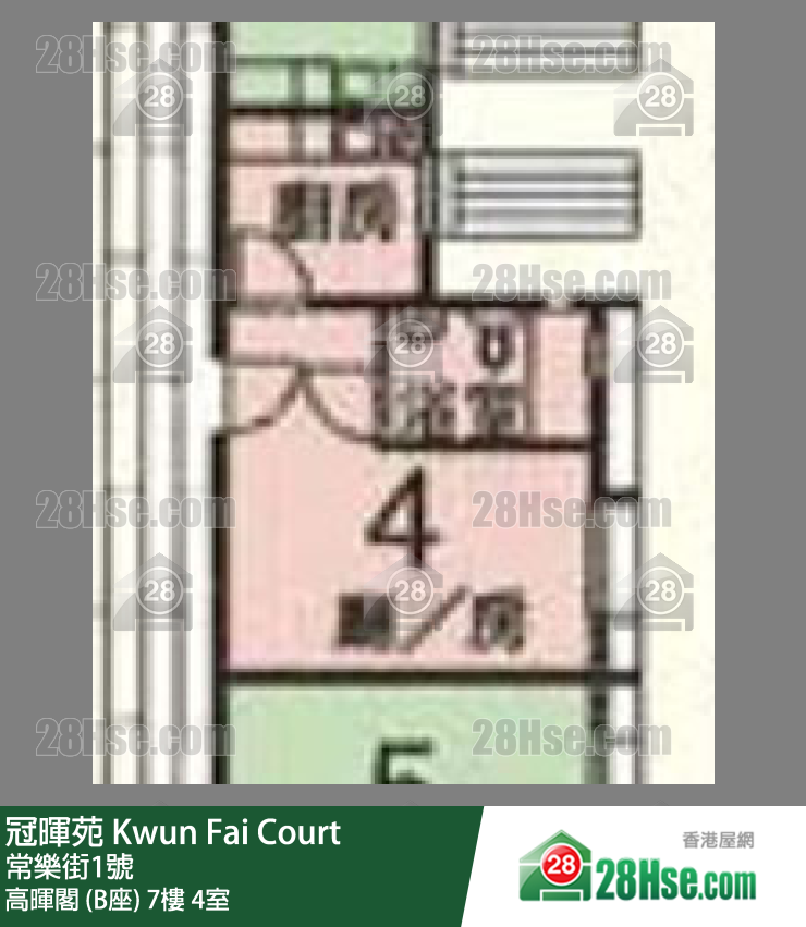 冠暉苑 高暉閣 (B座)7樓 4室 平面圖