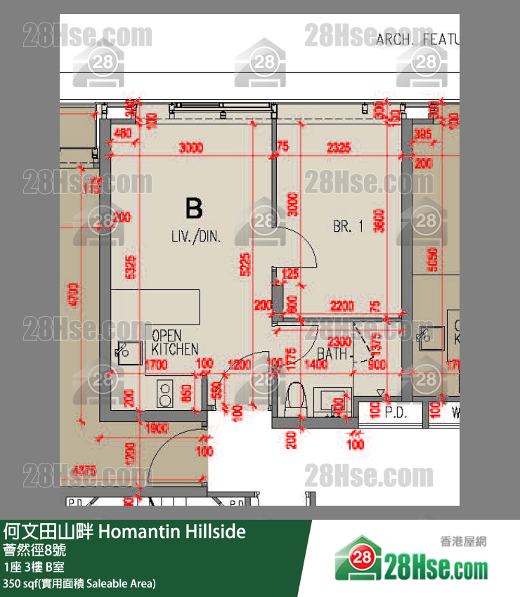 何文田山畔 1座3樓 B室 平面圖
