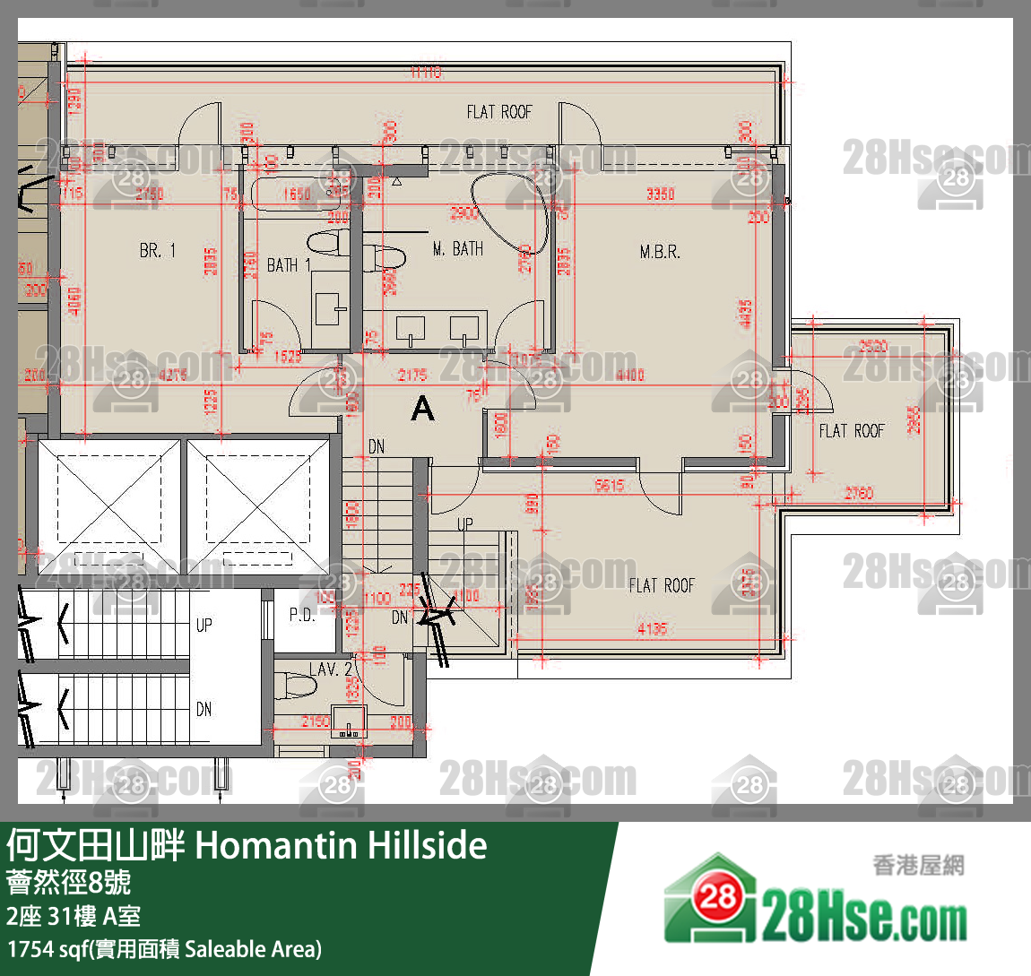 何文田山畔 2座 31樓 A室 平面圖