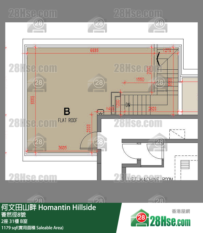 何文田山畔 2座 31樓 B室 平面圖