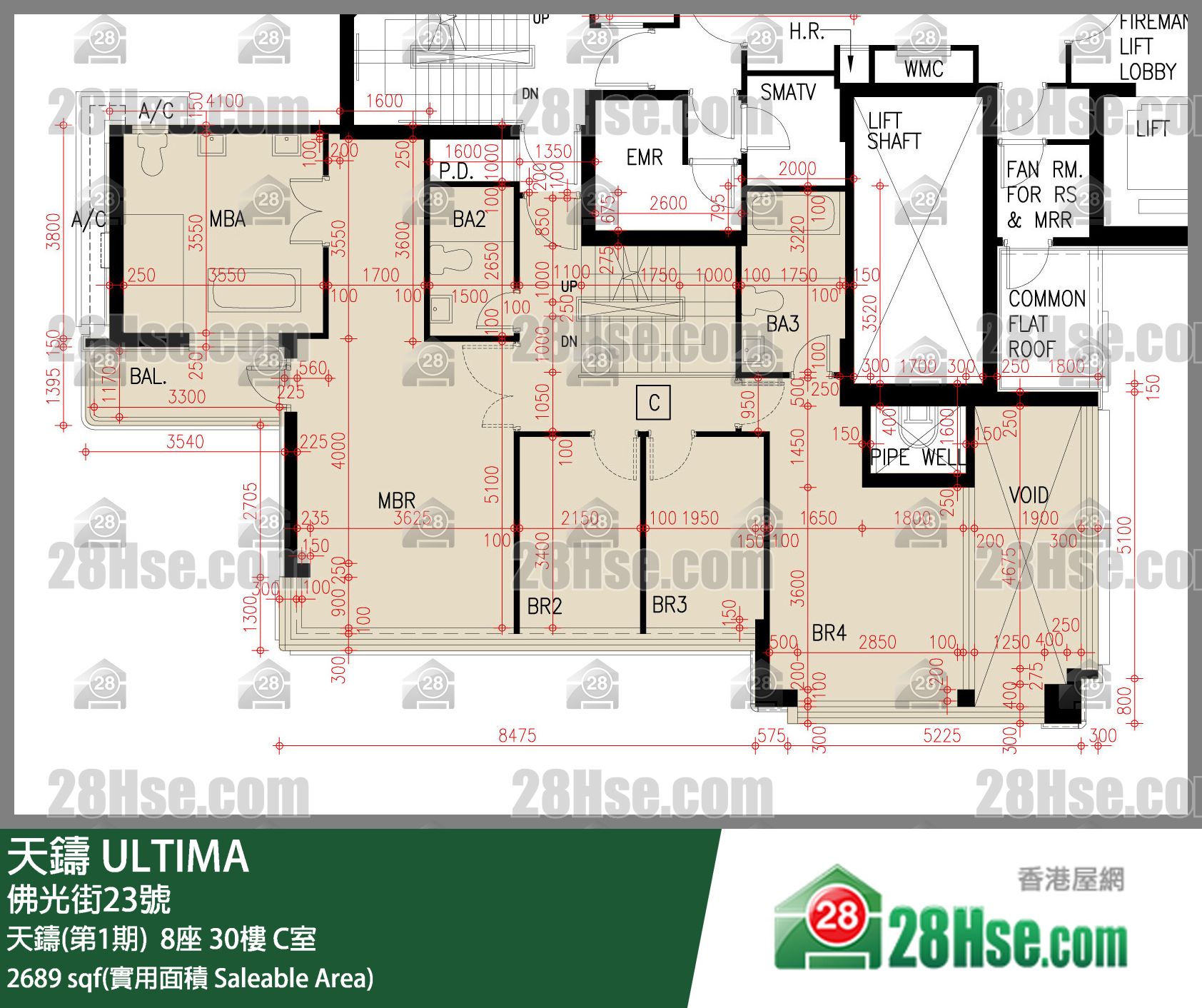 天铸(第1期) 天铸(第1期)  8座 30楼 C室 平面图