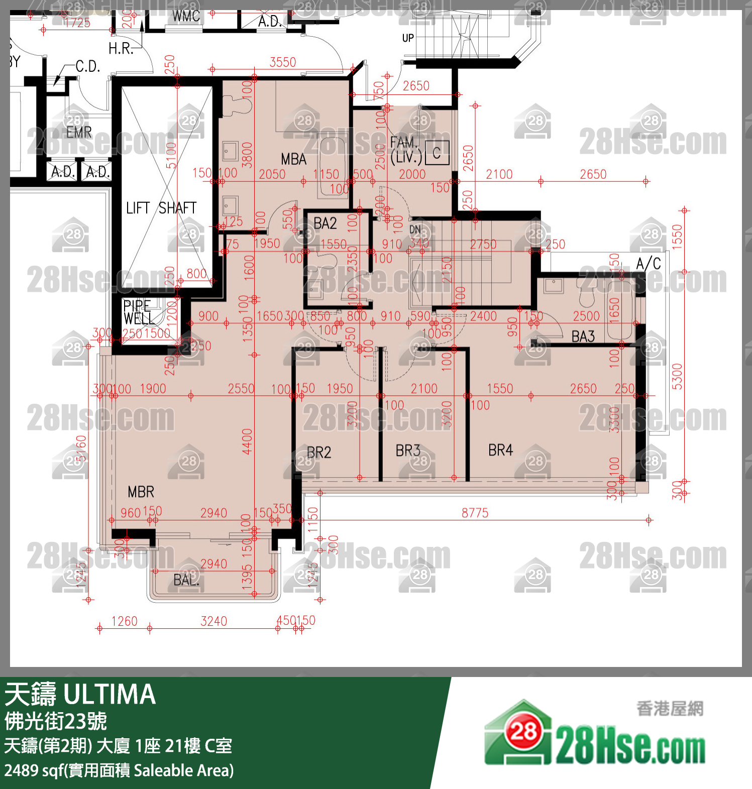 天铸(第1期) 天铸(第2期) 大厦1座21楼 C室 平面图