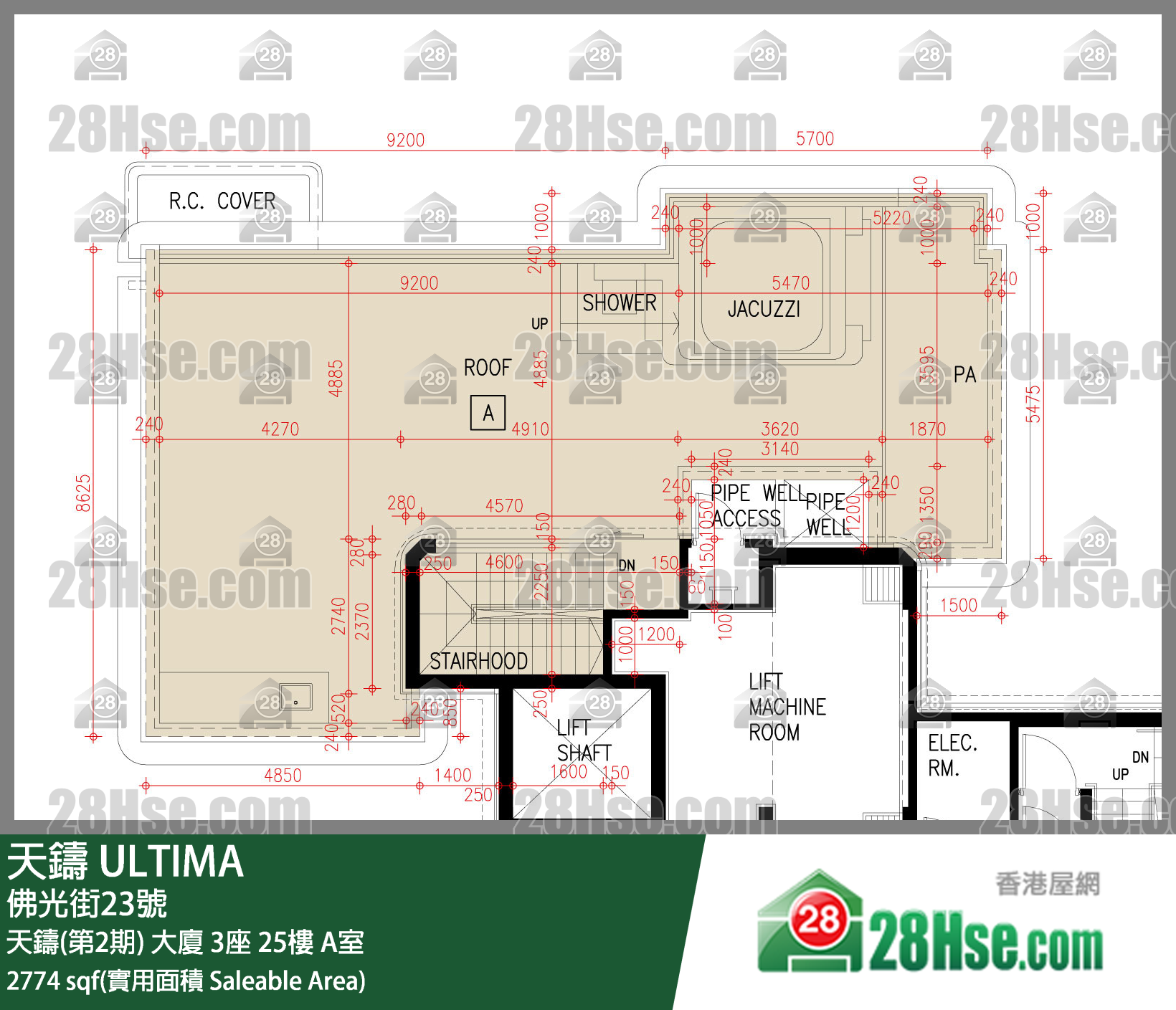 天铸(第1期) 天铸(第2期) 大厦 3座 25楼 A室 平面图