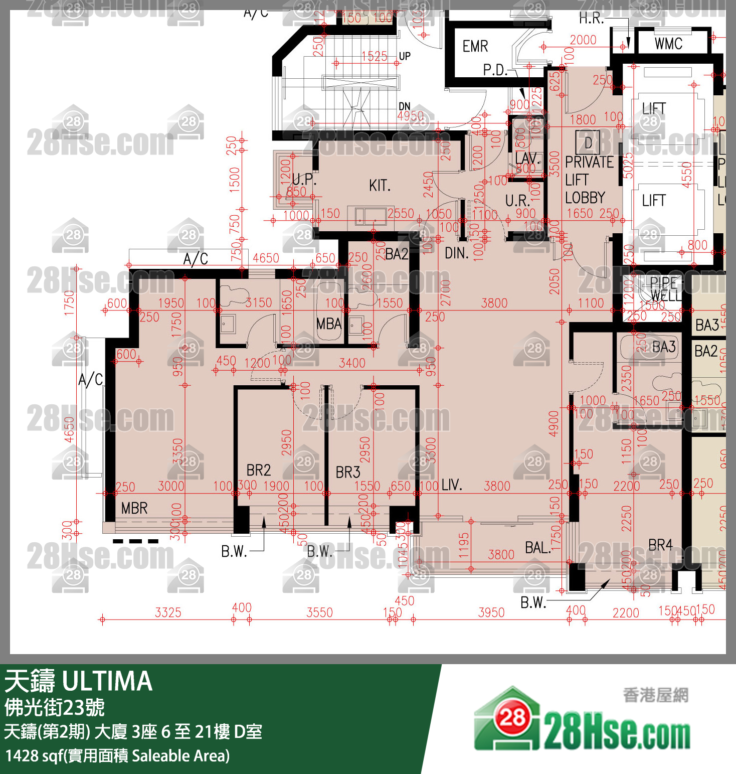 天鑄(第1期) 天鑄(第2期) 大廈3座18樓 D室 平面圖