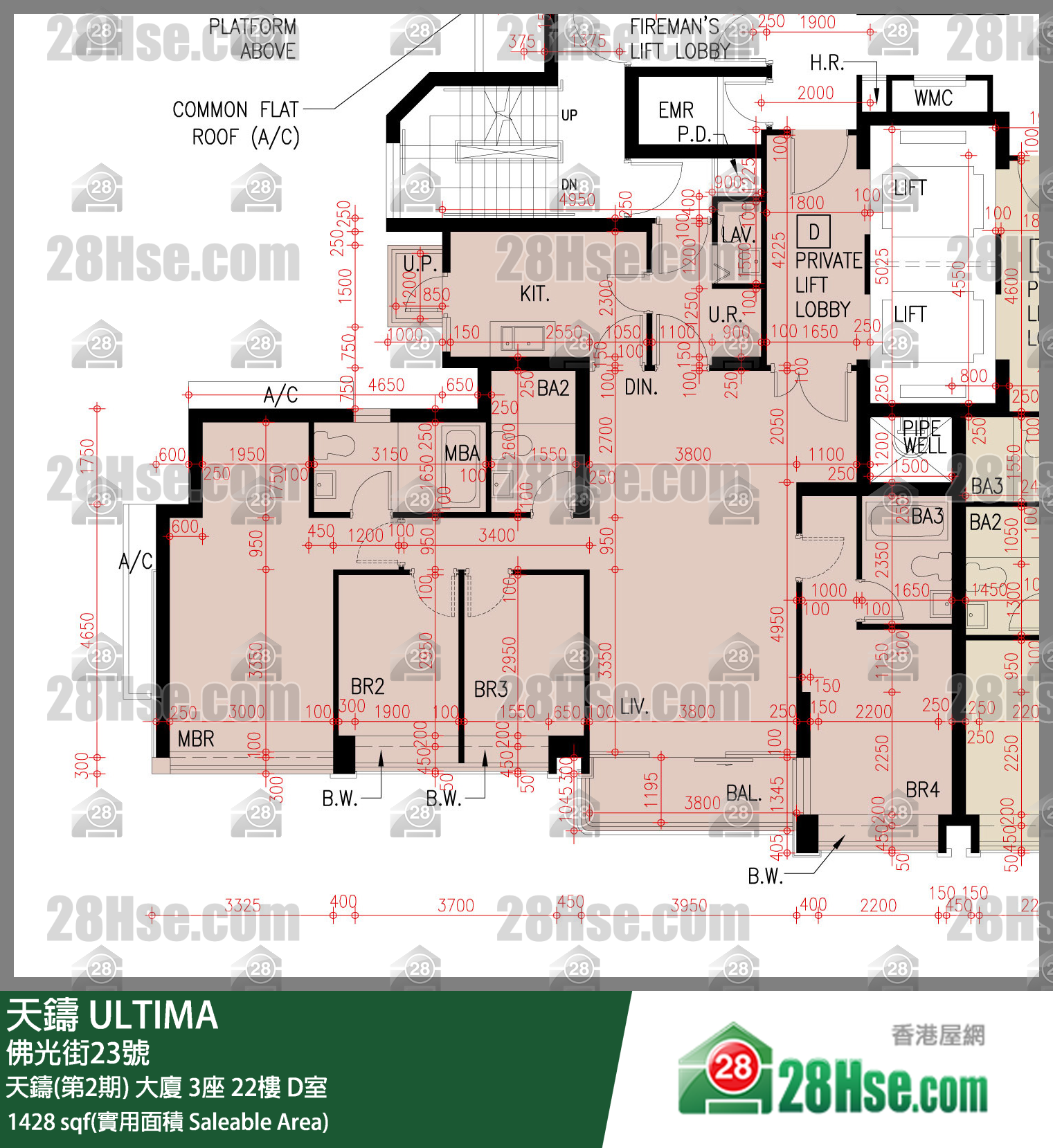 天鑄(第1期) 天鑄(第2期) 大廈3座22樓 D室 平面圖