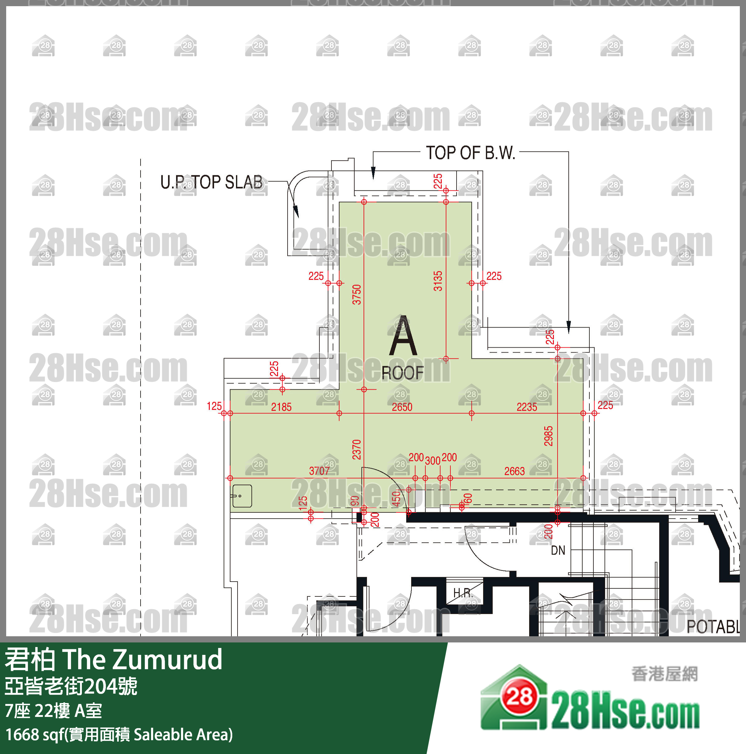 君柏 7座 22楼 A室 平面图